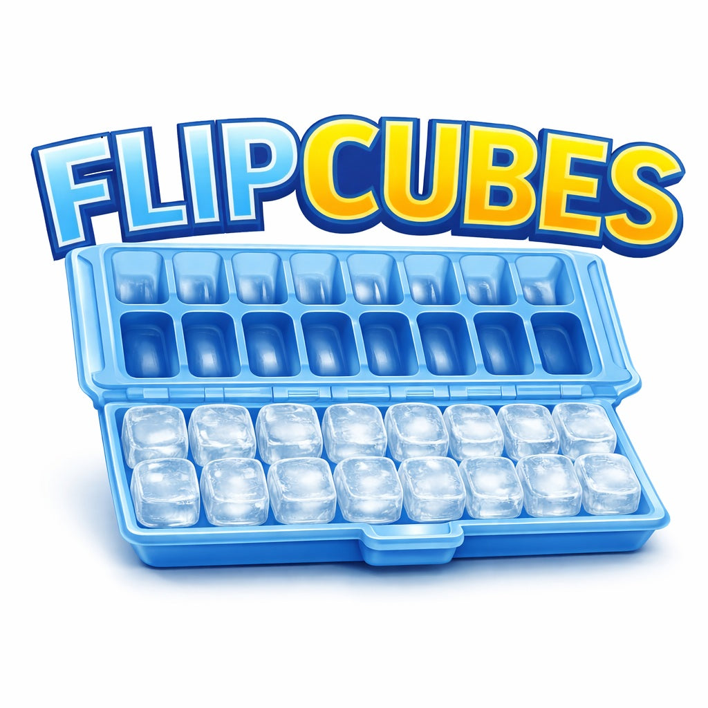 FlipCubes™ Modern Ice Cube Tray with Patented Lid – Easy Flip Release, No-Spill Design (2-Pack)