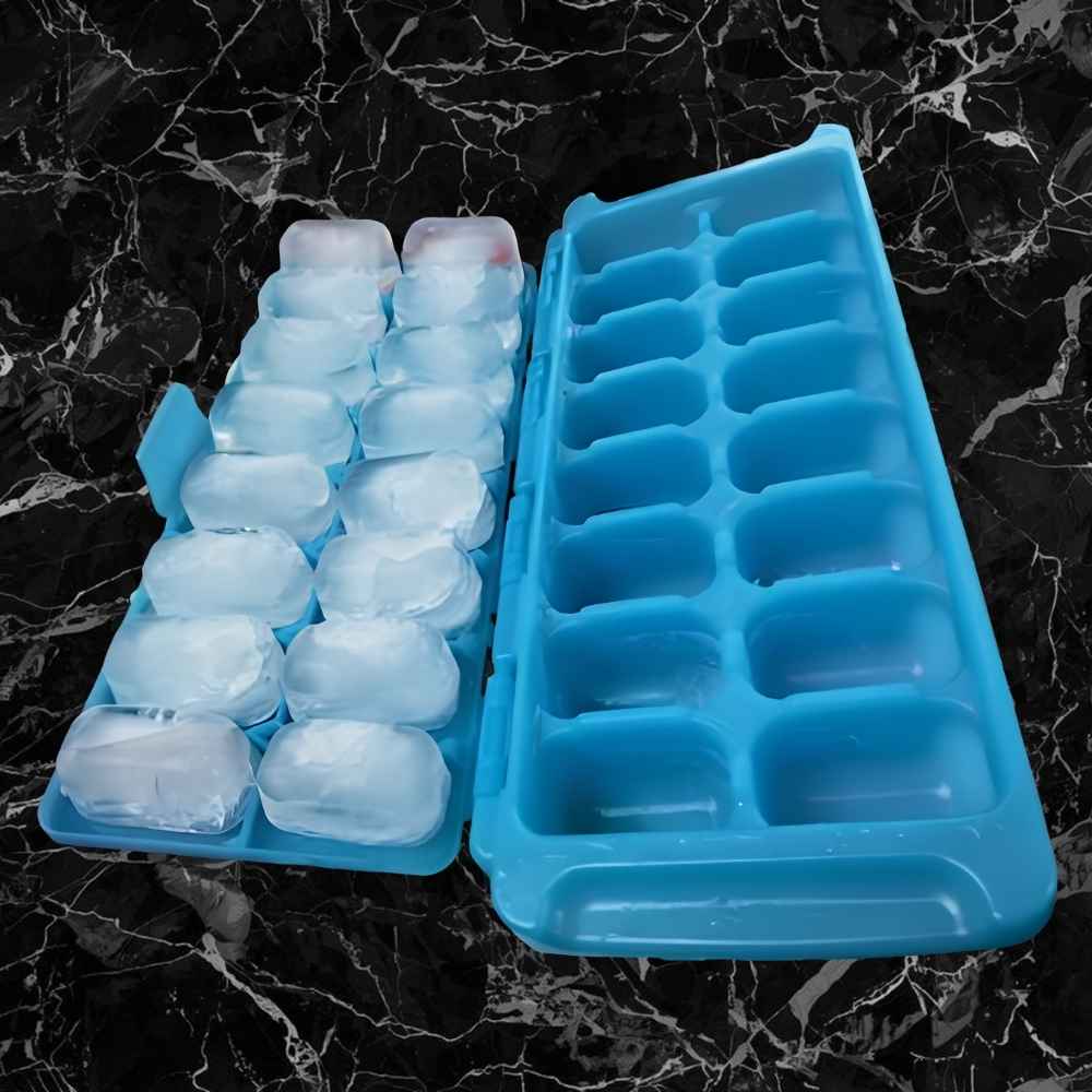 FlipCubes™ Modern Ice Cube Tray with Patented Lid – Easy Flip Release, No-Spill Design (2-Pack)