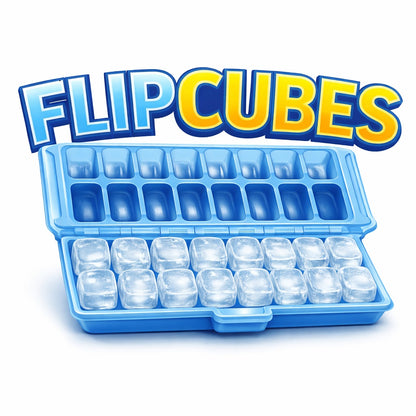 FlipCubes™ Modern Ice Cube Tray with Patented Lid – Easy Flip Release, No-Spill Design (2-Pack)